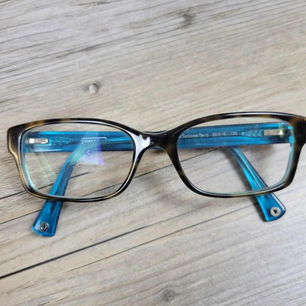 Coach Eyeglasses Frames HC 6040 Brooklyn 5116 Dark Tortoise Teal Women 50-16-135